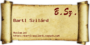 Bartl Szilárd névjegykártya