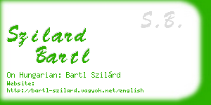 szilard bartl business card